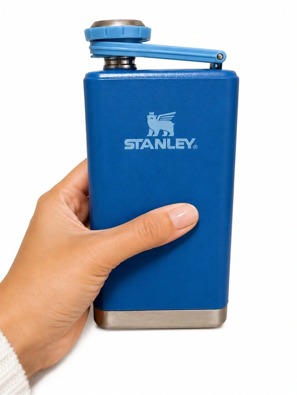 Stanley Bright Blue Stainless Hip Flask with Light Blue Cap